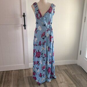 FAVLUX Maxi Dress, NWT, Blue Floral, Large